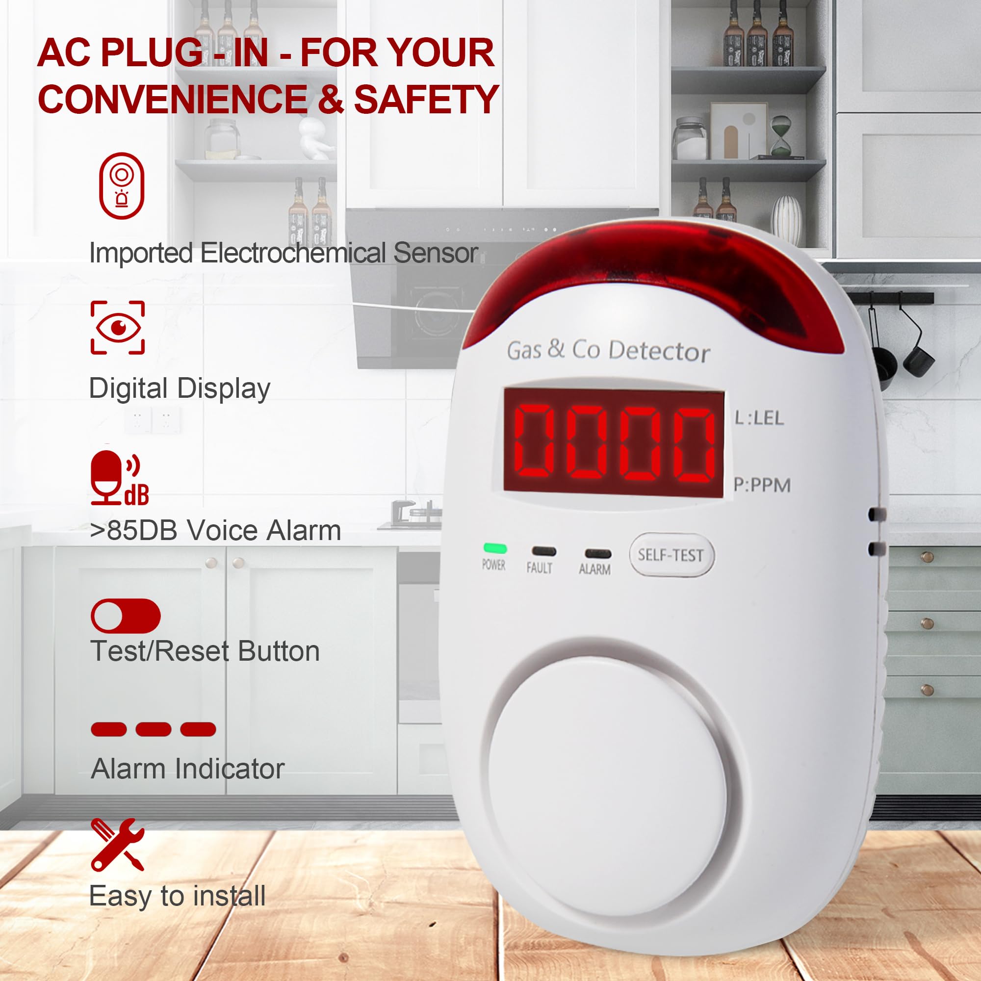 Combination Gas & Carbon Monox - đánh giá và giá Co Detector Plug